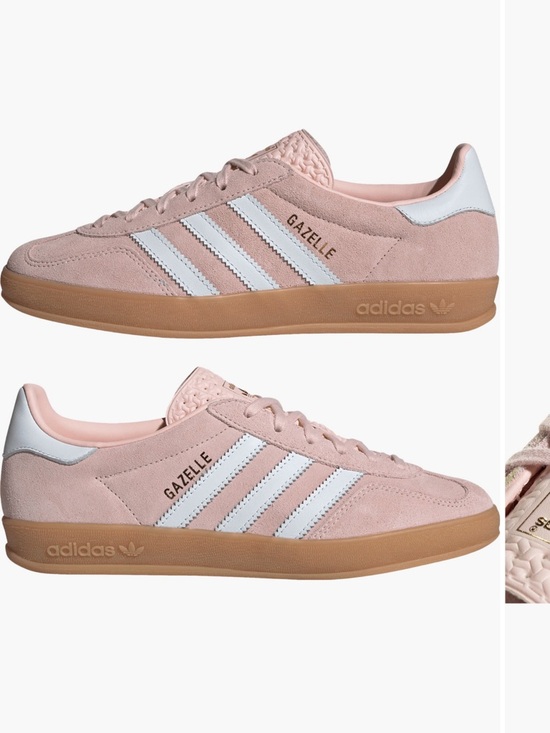 adidas Shoes - adidas Gazelle Women's Blush Pink Suede Sneakers with White Stripes